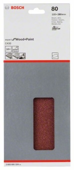 Набор из 10 шлифлистов 115 x 280 mm, 80 2608605324